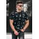 Madmext Men Printed Black T-Shirt 5388 - Siyah