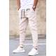 Madmext 3-Thread Fleece Beige Sweatpants For Men 5427 - Bej