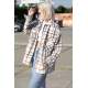 Mad Girls Gray Oversize Women Lumberjack Shirt MG042 - Gri