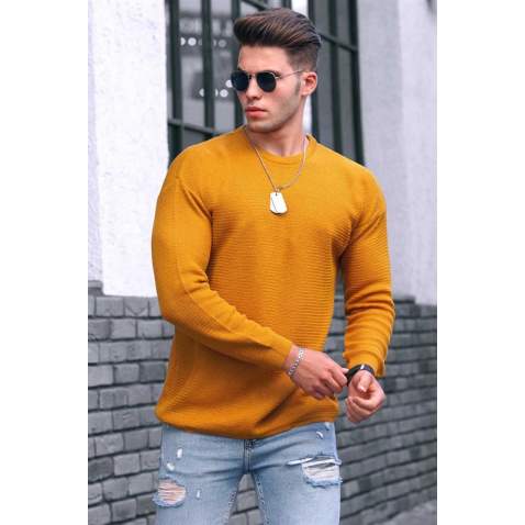 Madmext Mustard Men Jumper 4735 - Hardal