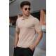 Madmext Men Knitwear Beige Polo T-shirt 5078 - Bej