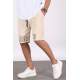 Madmext Men Printed Beige Capri Shorts 5439 - Bej