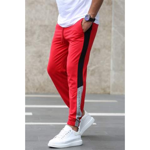 Madmext Red Striped Sweatpants 2928 - Kırmızı