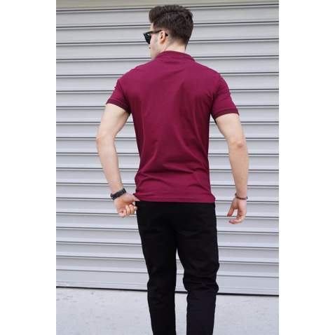 Men Maroon Polo T-Shirt - Bordo