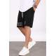 Madmext Men Printed Black Capri Shorts 5439 - Siyah