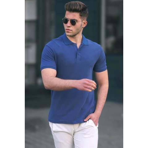 Madmext Men Plain Navy Blue Polo T-shirt 5101 - Lacivert