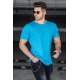 Madmext Men Ripped Blue T-shirt 2883 - Mavi