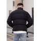 Men Black Puffer Jacket - Siyah