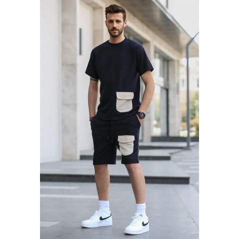 Men Black Shorts Set 5901 - Siyah