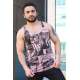 Madmext Men Printed Soft Pink Vest 3088 - Pudra