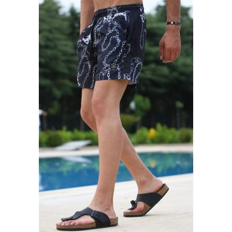 Madmext Men White Swim Shorts 5086