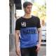 Madmext Black Two-Tone Printed T-shirt for Men 3089 - Siyah