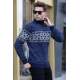 Navy Blue Turtleneck Knitwear Sweater 5970 - Lacivert