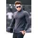 Madmext Anthracite Turtleneck Patterned Jumper 4657 - Antrasit