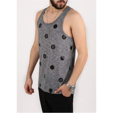 Madmext Men Printed Anthracite Vest 2303 - Antrasit