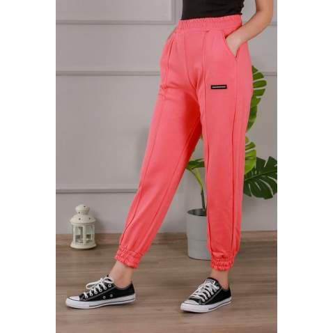 Mad Girls Pink-Green Jogger Sweatpants MG303 - Pembe