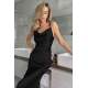 Mad Girls Black Satin Long Dress MG1408 - Siyah