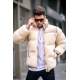 Beige Puffer Fur Jacket 5793 - Bej