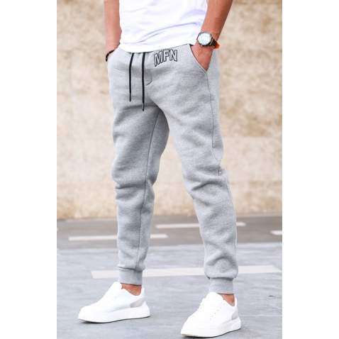 Madmext 3-Thread Fleece Gray Sweatpants For Men 5427 - Gri