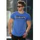 Madmext Blue Printed T-shirt for Men 4477 - Saks