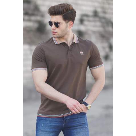 Madmext Men Brown Knitted Polo T-shirt 5116 - Kahverengi