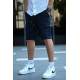 Men Navy Blue Basic Cargo Shorts 5467 - Lacivert