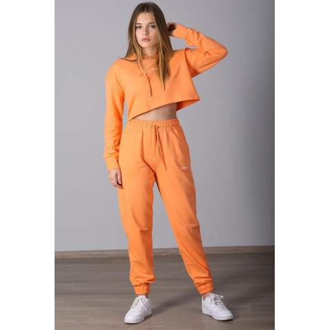 Mad Girls Orange Hooded Women's Tracksuits MG465-5 - Turuncu