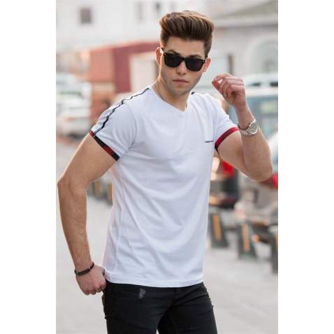 Madmext White Basic T-shirt for Men 4498 - Beyaz