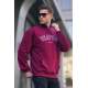 Bordo Fermuar Yakalı Nakışlı Sweatshirt 6026 - Bordo