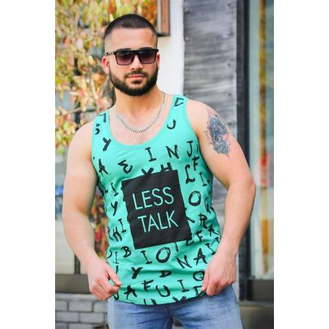 Madmext Green Printed T-shirt for Men 4007 - Yeşil