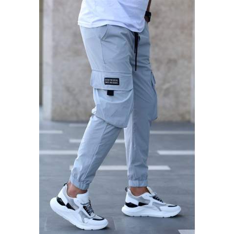 Madmext Men Jogger Gray Trousers 5417 - Gri