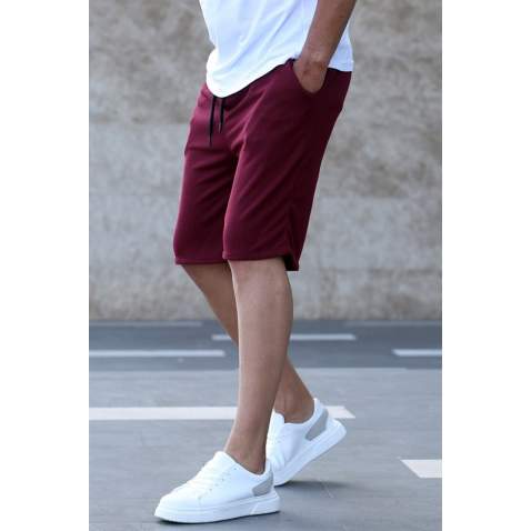 Madmext Maroon Capri Shorts 5410 - Bordo