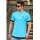 Madmext Turquoise Rapped T-shirt for Men 4489 - Turkuaz