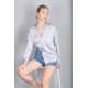 Mad Girls Gray Satin Shirt MG1104 - Gri