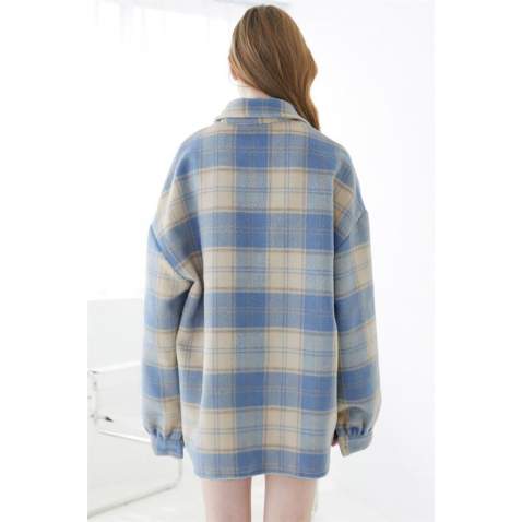 Mad Girls Oversize Turquiose Lumberjack Shirt MG042 - Turkuaz