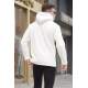 Ecru Basic Hoodie Sweatshirt 6005 - Ekru