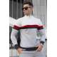 Madmext Men White Sweater With Zip 5601 - Beyaz