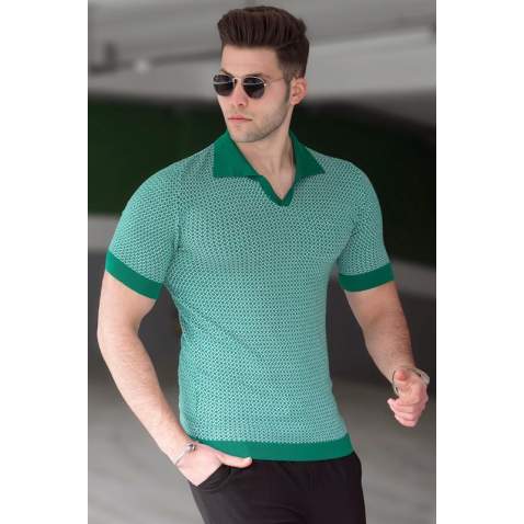 Madmext Men Green Polo T-shirt 5077 - Yeşil