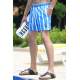 Madmext Blue Striped Swim Wear Short 4259 - Mavi