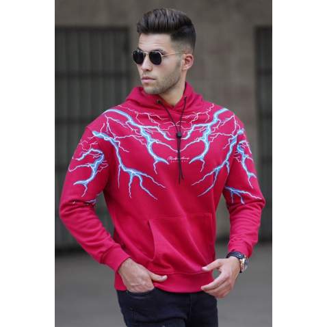 Madmext Men Printed Red Sweatshirt 5286 - Kırmızı