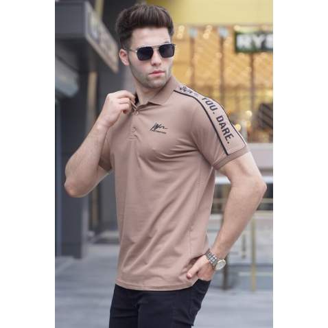 Brown Embroided Polo T-Shirt 5892 - Kahverengi