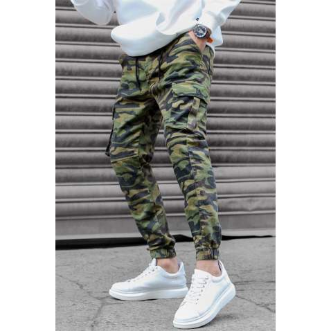 Madmext Men Slim Fit Camouflage Cargo Trousers 5695 - Kamuflaj