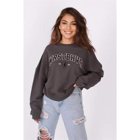 Mad Girls Smoke Gray Sweatshirt MG1196 - Füme