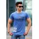 Madmext Blue Printed T-shirt for Men 4457 - Saks