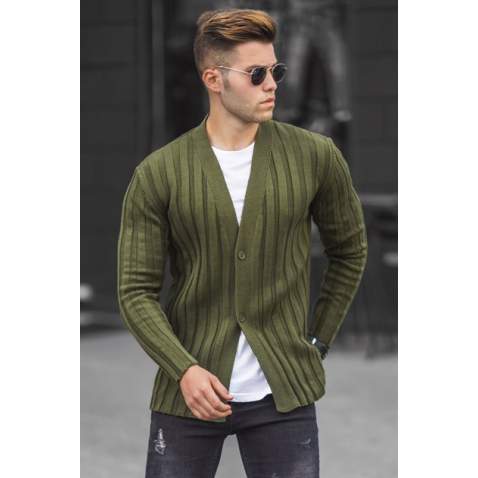 Madmext Men Khaki Cardigan 5192 - Haki