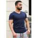 Madmext Navy Blue Basic T-shirt for Men 3005 - Lacivert