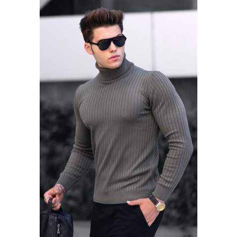 Madmext Khaki Turtleneck Jumper 4662 - Haki