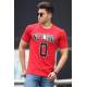 Madmext Red Printed T-shirt for Men 4394 - Kırmızı