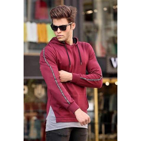 Madmext Claret Red Hoodie 4178 - Bordo