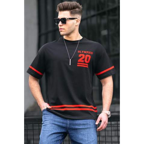 Madmext Men Printed Black T-shirt 4970 - Siyah